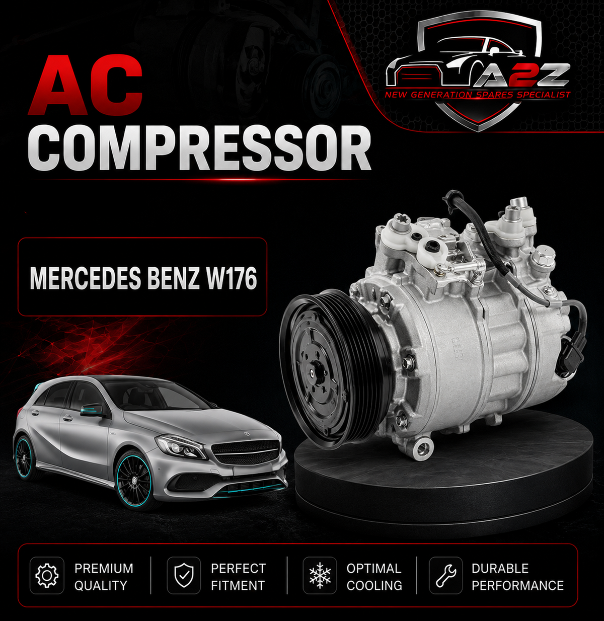 Air Conditioning Compressor 0038304460 Compatible With Mercedes Benz W176