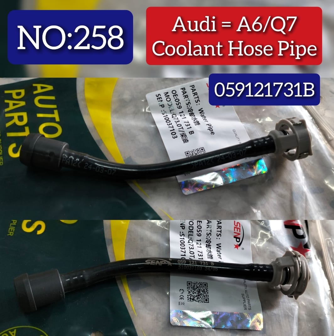 Engine Coolant Hose Pipe 059121731B 059121731A 059121731D For AUDI A4 B8 (8K2) A6 A8 | A4 / S4 A7 Sportback (4GA, 4GF) | A7 / S7 & CAYENNE (92A) MACAN (95B) PANAMERA (970) & CAYENNE (92A) MACAN (95B) PANAMERA (970) Tag No.258
