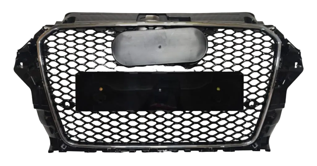 RS3 Black And Chrome Honeycomb Show Grill Compatible With Audi = A3 (2013-16) Tag No.94
