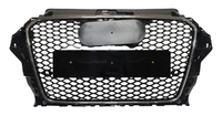 RS3 Black And Chrome Honeycomb Show Grill Compatible With Audi = A3 (2013-16) Tag No.94