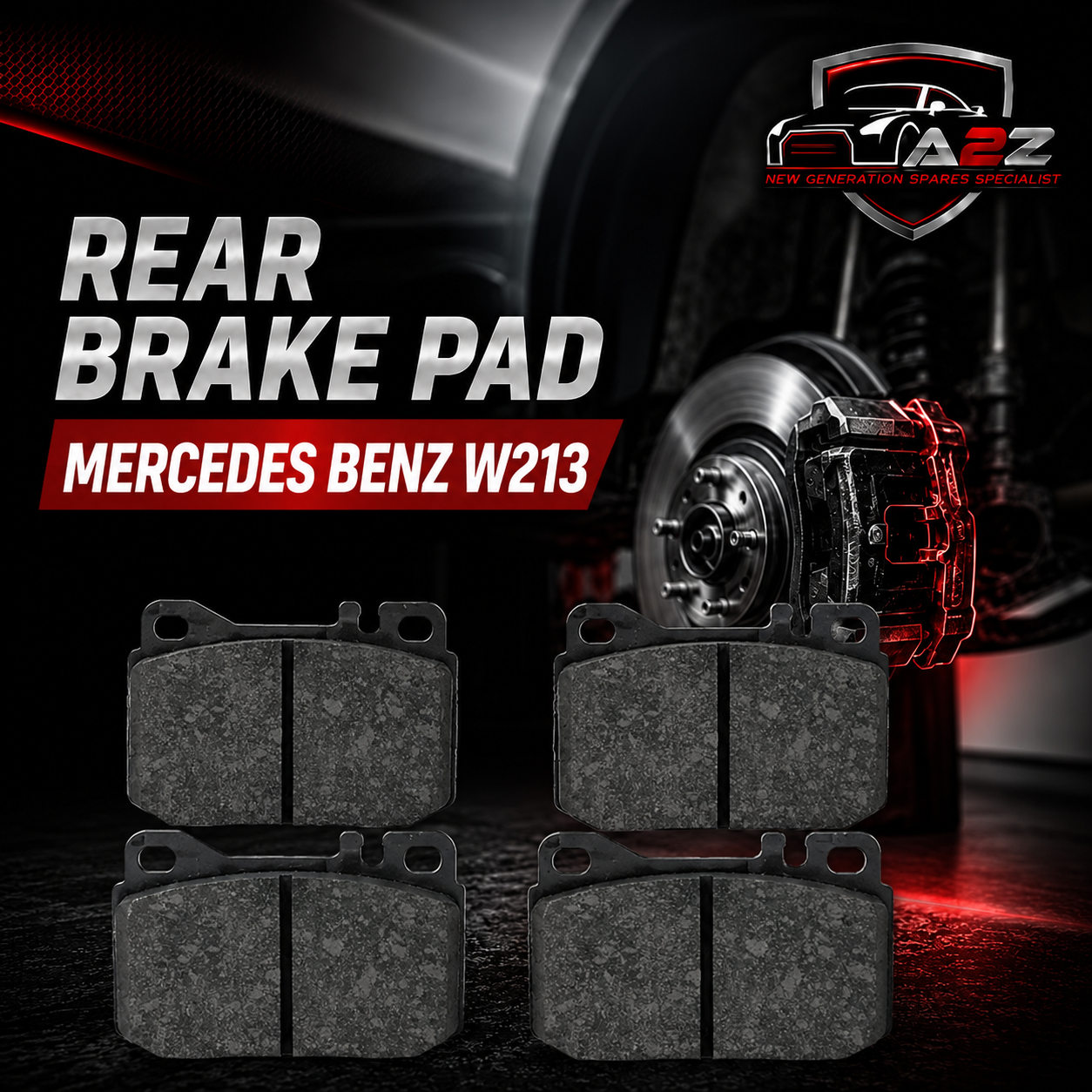 Rear Brake Pad Set 0004206420 Compatible With Mercedes Benz W213