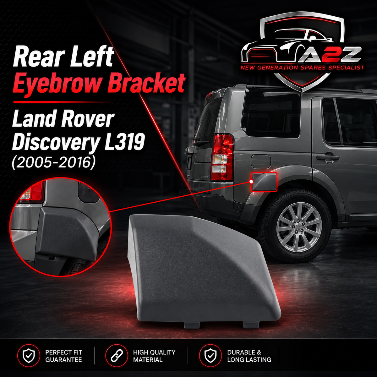 Rear Left Eyebrow Bracket LR010626 Compatible With Land Rover Discovery (L319) (2005-2016) Tag No.179