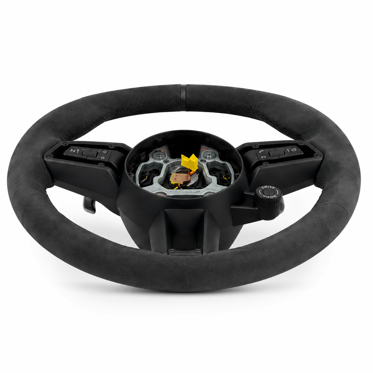 Alcantara Steering Wheel (Black Center Marker) Compatible With Porsche All Models