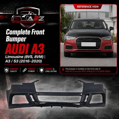 Complete Front Bumper 8V5807065AE 8V5807065AF Compatible With AUDI A3 Limousine (8VS, 8VM) | A3 / S3 (2016-2020) Tag No.4