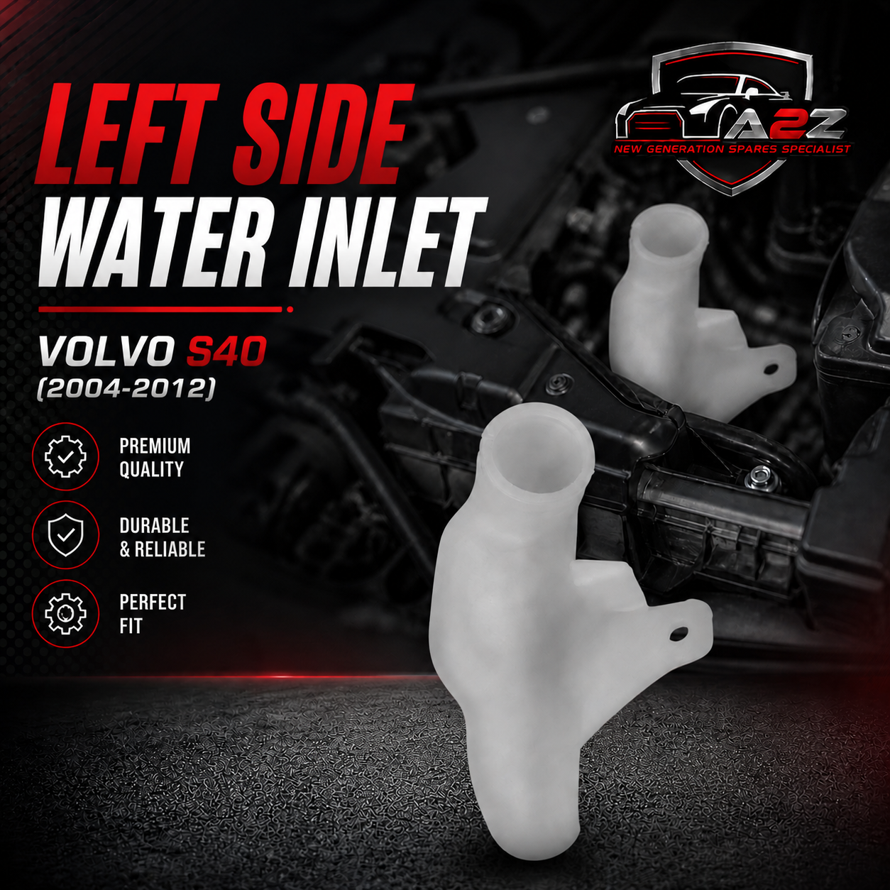 Left Side Water Inlet 30663929 30699011 Compatible With Volvo S40 (2004-2012)