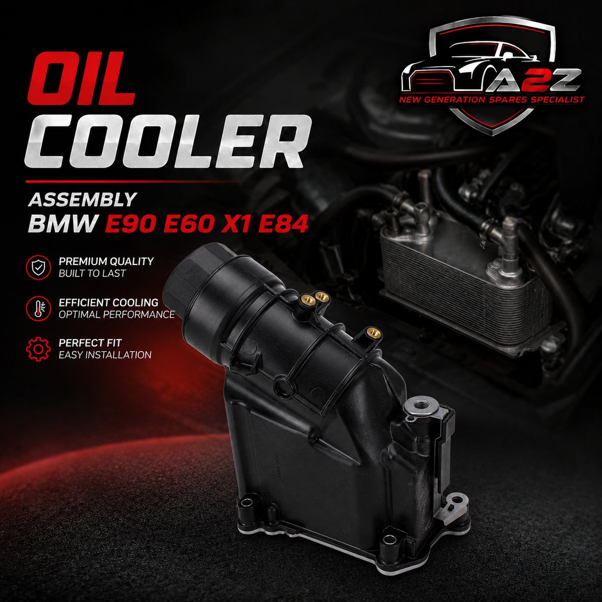Oil Cooler Assembly 11427797392 11427807799 7797392 7807799 For BMW 3 Series E90 & 5 Series E60, X1 E84   Tag-O-97