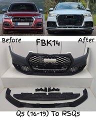 Front Bumper Bumper Kit FBK14 Compatible With Audi Q5 (2016-19) Upgrade Into RSQ5