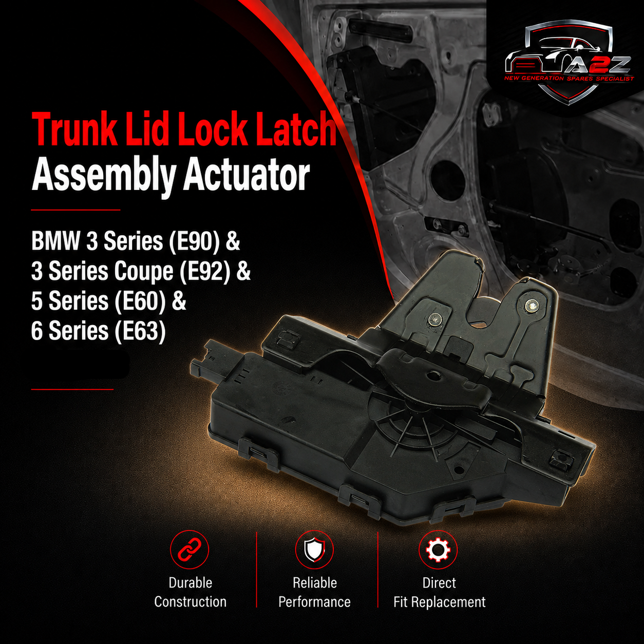 Trunk Lid Lock Latch Assembly Actuator 51247840617 Compatible With BMW 3 Series (E90) &  3 Series Coupe (E92) & 5 Series (E60) & 6 Series (E63)