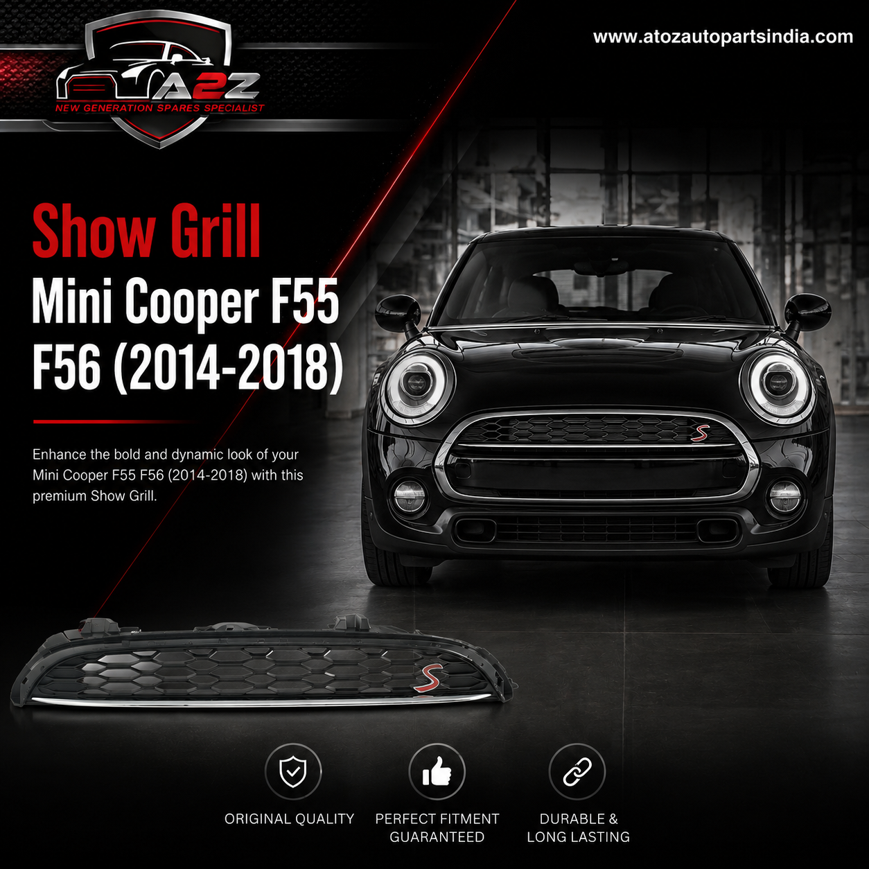Show Grill 51137335528 Compatible With Mini Cooper (F55/F56) (2014-2018) Tag No.42