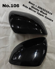 Side Mirror Upper Covers Glossy Black Right & Left Compatible With Mercedes Benz C-Class (W206), S-Class (W223) Tag No.106