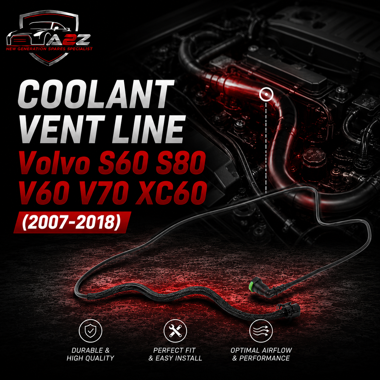COOLANT VENT LINE 31319193 Compatible  With  Volvo S60 S80 V60 V70 XC60 (2007-2018)