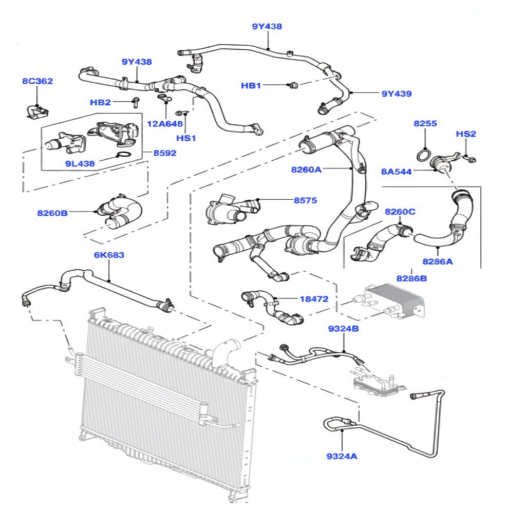 Elbow (Thermostat)  LR013165 Compatible With Land Rover Tag-E-114