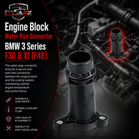 Engine Block Water Pipe Connector 11118511205 11428576429 11428576429+ 11428586673 11428593771 11428596283 11428596283+ 8511205 Compatible With  BMW 3 Series F30 & X1 (F48) Tag No.101