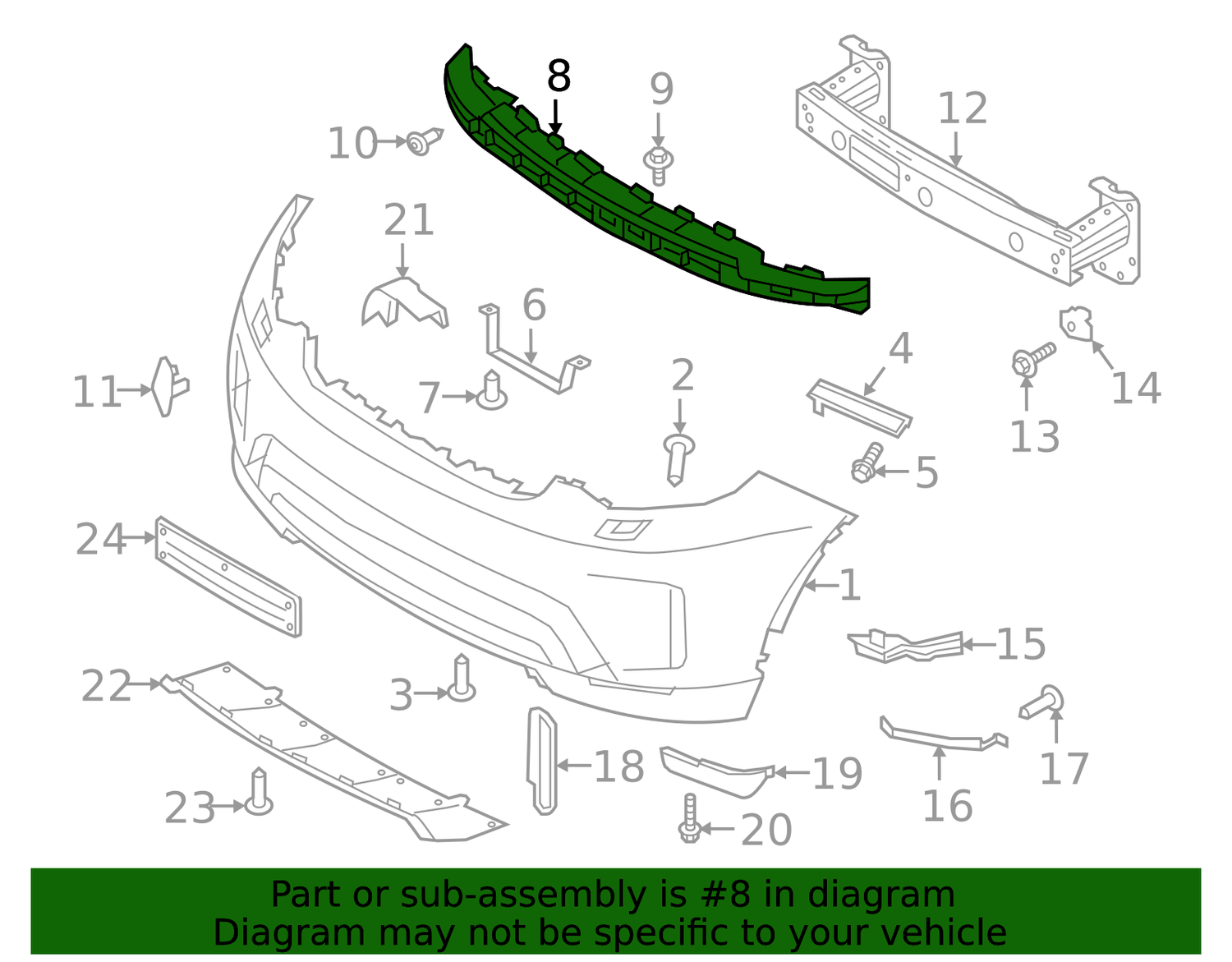 Front Upper Center Grille Bracket LR083117 Compatible With Land Rover Discovery 5 L462