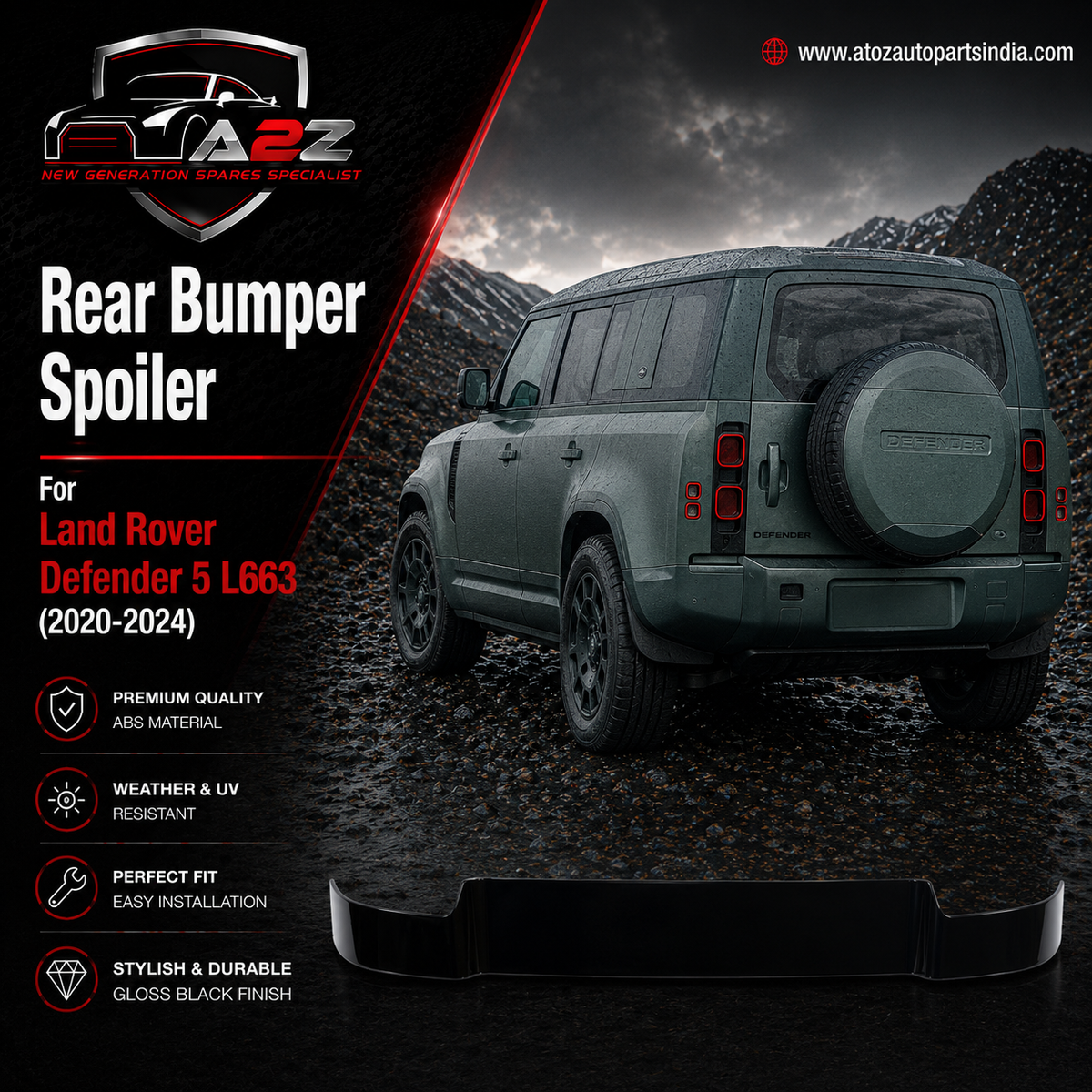 Rear Bumper Spoiler LR131685 LR175754 Compatible With Land Rover Defender 5 L663
