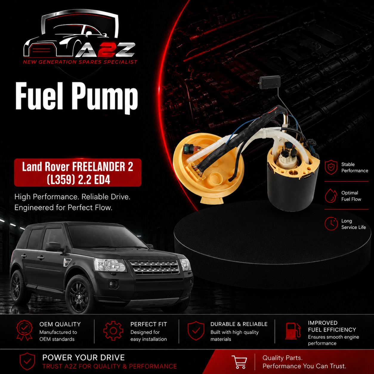Fuel Pump LR010432 LR009656 LR005622 LR005620 LR010434 LR029279 LR029280 LR038600 LR038602 For Land Rover FREELANDER 2 (L359) 2.2 ED4 Tag No.43