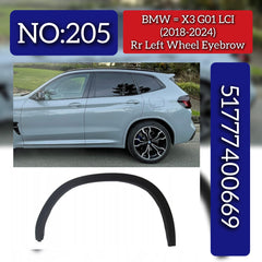 Rear Left Wheel Eyebrow 51777400669 Compatible With BMW X3 G01 LCI (2018-2024) Tag No.205