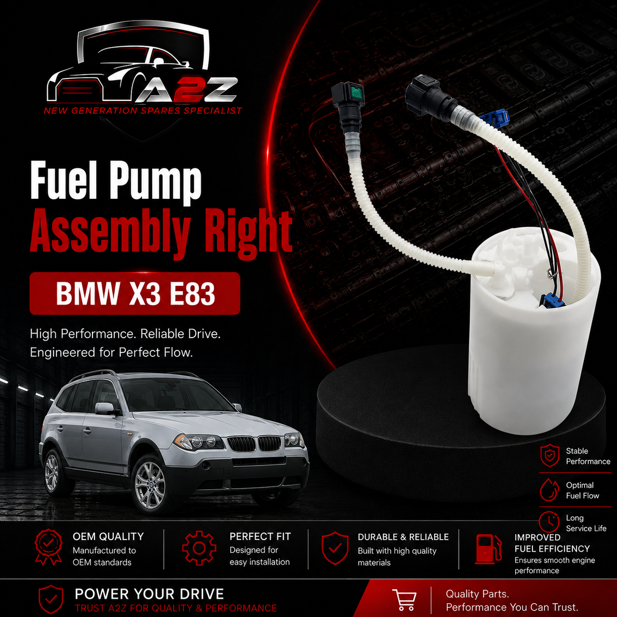 Fuel Pump Assembly Right 16117198406 1617186453 Compatible With BMW X3 E83