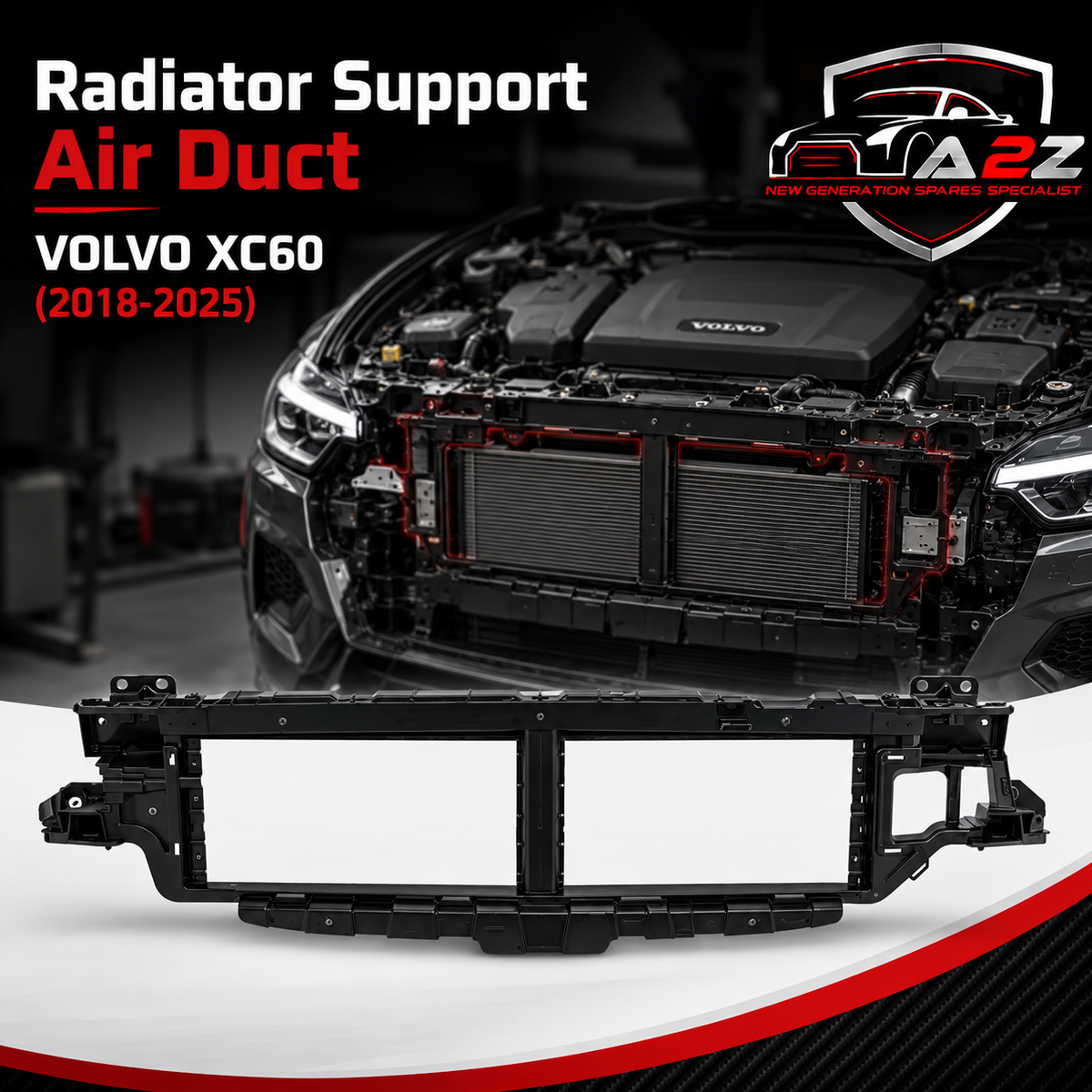 Radiator Support Air Duct 31425368 50751172 Compatible With VOLVO XC60 (2018-2025)