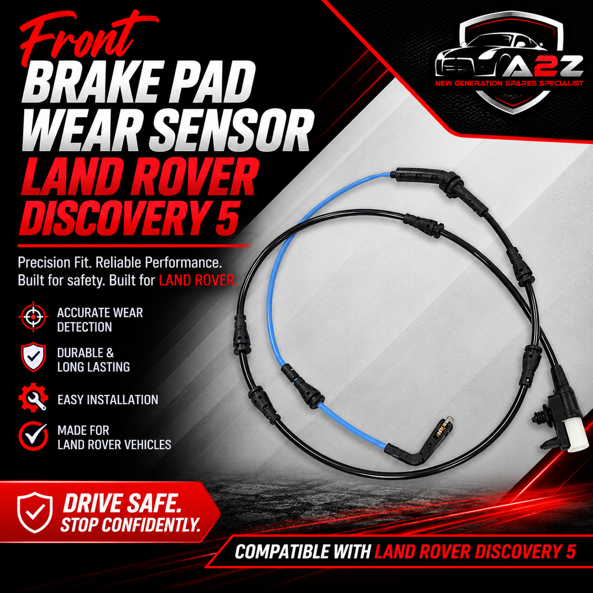 Front Brake Pad Sensor LR122455 Compatible With LAND ROVER DISCOVERY 5
