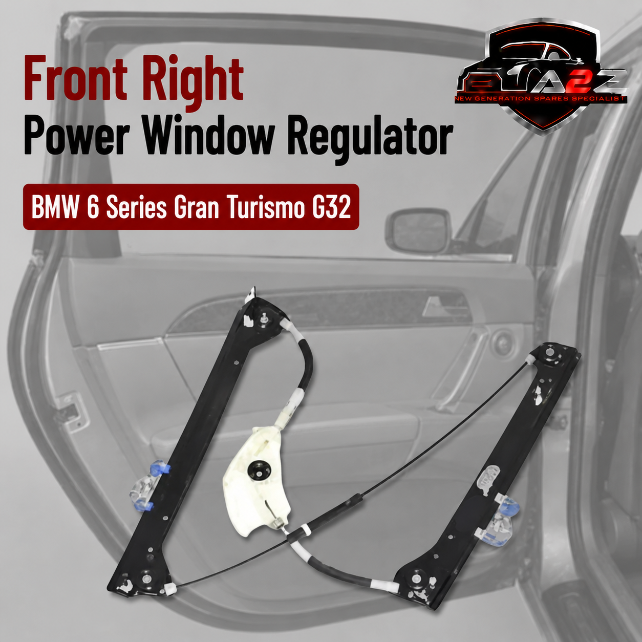 Front Right Power Window Regulator 51338494810 Compatible with BMW 6 Series Gran Turismo G32