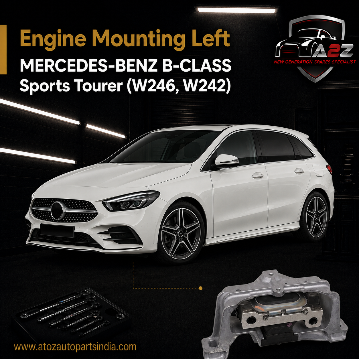 Engine Mounting Left A2402402617 Compatible With MERCEDES-BENZ B-CLASS Sports Tourer (W246, W242)