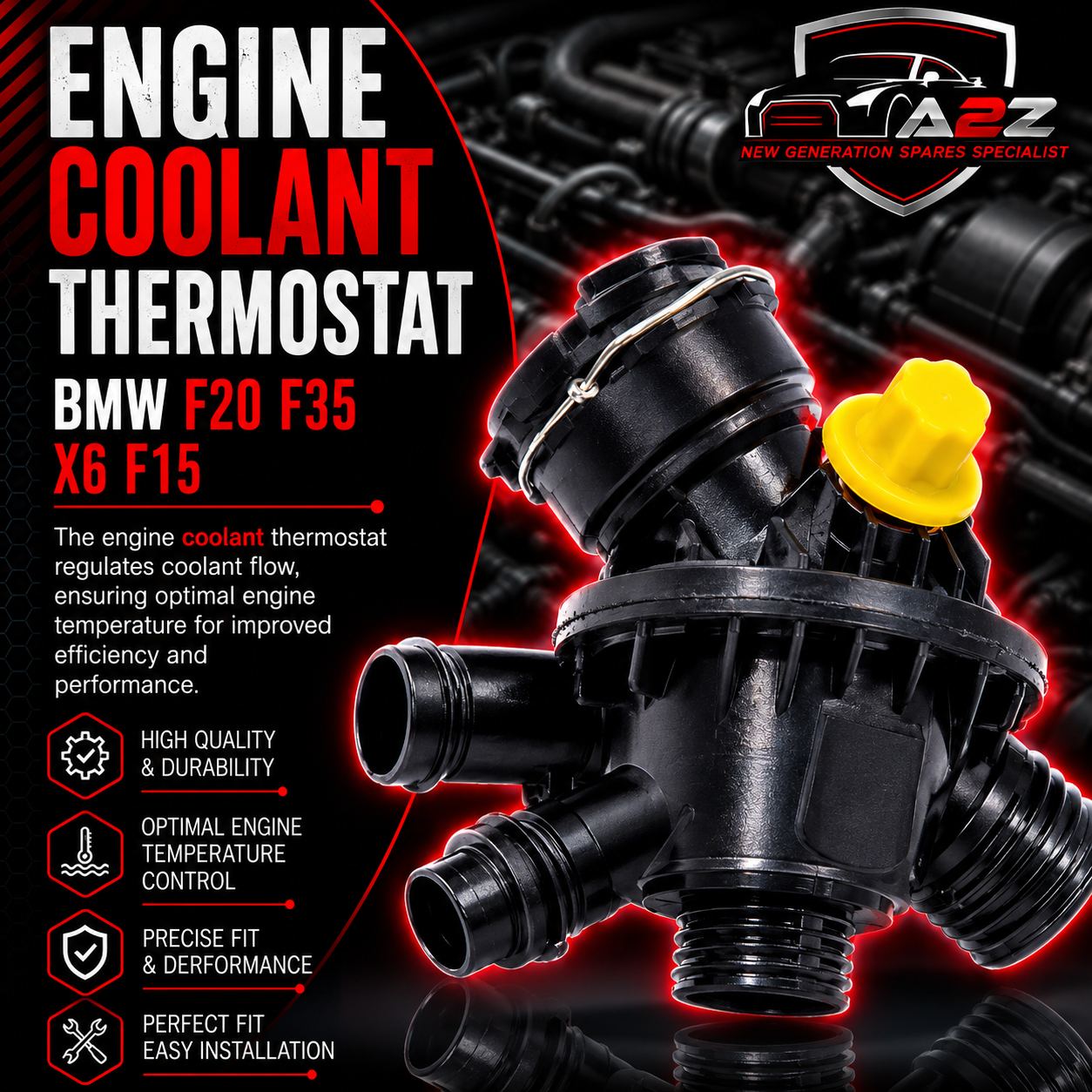 Engine Coolant Thermostat 11537598865 Compatible With BMW F20 F35 X6 F15