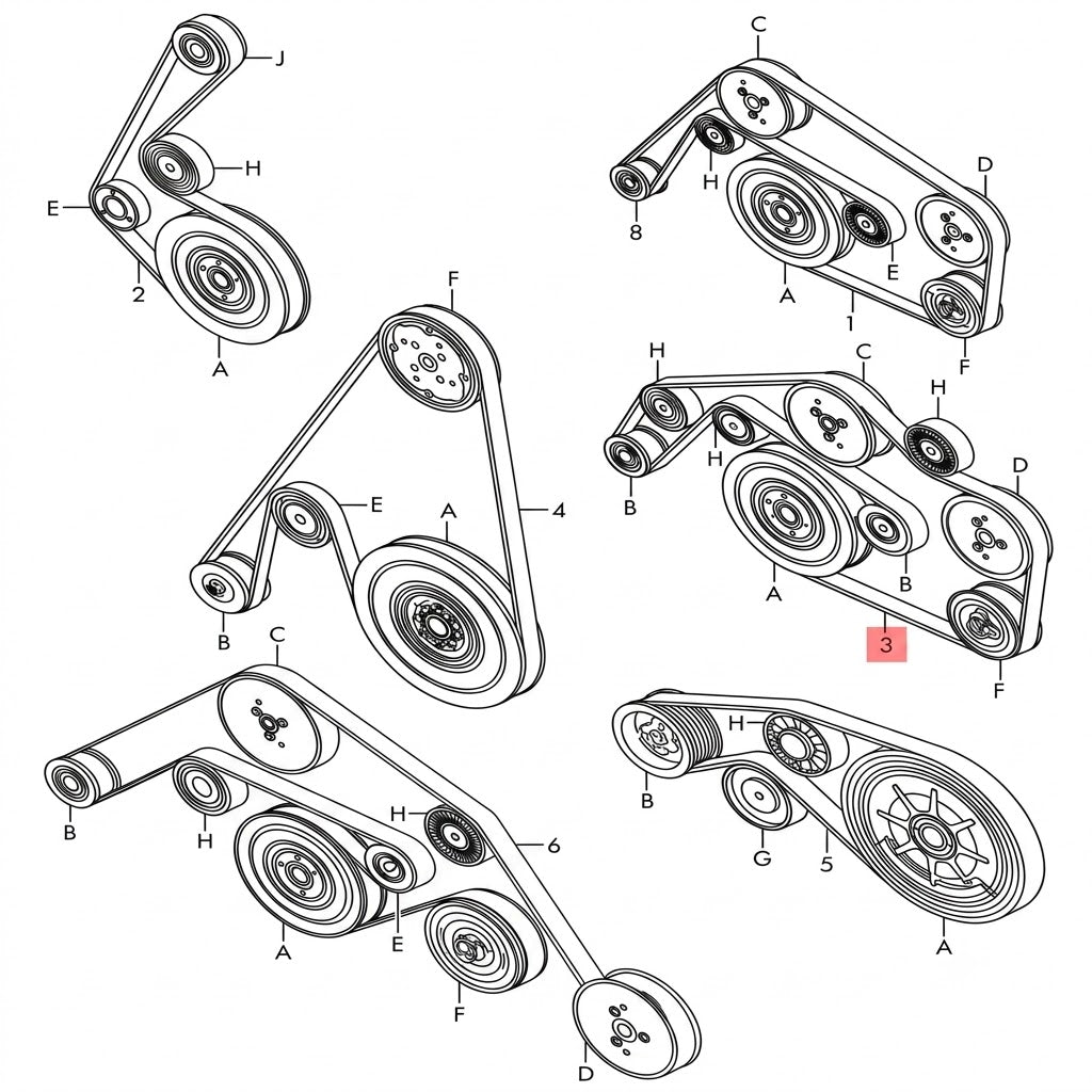 Multi RIB Belt 6PK2535 059903137AJ 059903137AP Compatible With AUDI A8 D4 (4H2, 4H8, 4HC, 4HL) | A8 / S8 | A8L, Q7 (4LB) (CONTINENTAL)