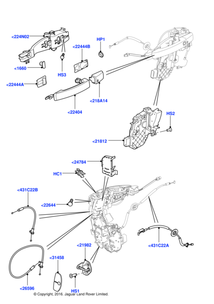 Front Door Latch LR014101 Compatible With RANGE ROVER EVOQUE VAN (L538) & RANGE ROVER SPORT I (L320)