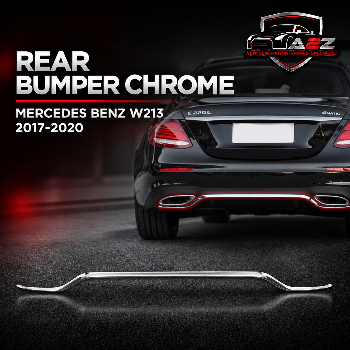 Rear Bumper Chrome 2138856601 Compatible With MERCEDES BENZ E-CLASS W213 2017-2020 Tag No.120