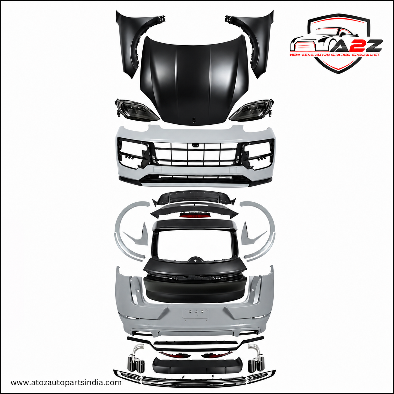 Conversion Bumper Kit  Compatible With Porsche Cayenne 958 (2011-2014)  Upgrade To Porsche Cayenne 2024(Shipping Cost Not Included In Price)