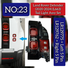 Tail Light Assembly Left LR129775 & Right LR129762 Compatible With Land Rover Defender (L663) (2020-2024) Tag No.23
