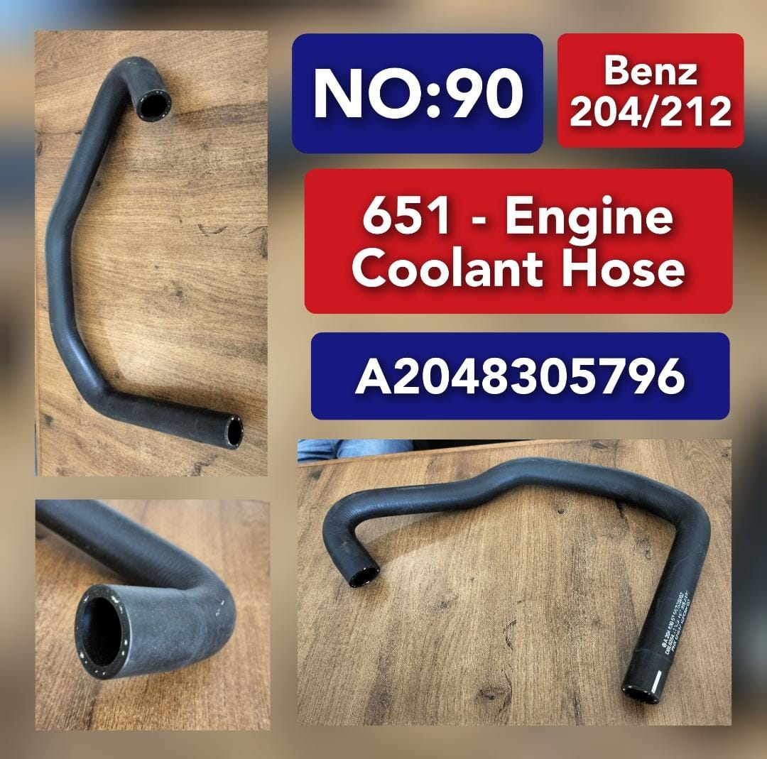 Engine Coolant Hose (651) A2048305796 Compatible With MERCEDES-BENZ-204 & 212 Tag No:90