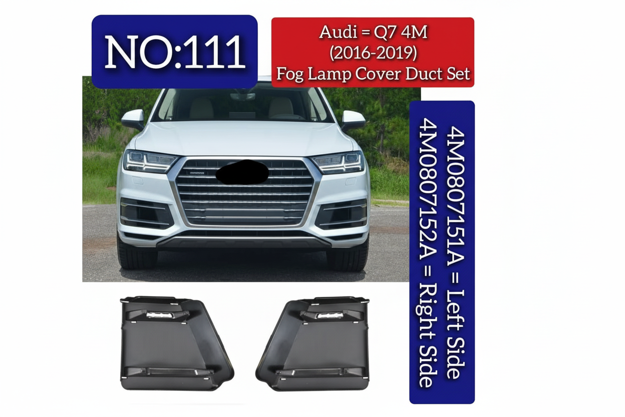 Fog Lamp Cover Duct Left 4M0807151A & Right 4M0807152A Compatible With Audi Q7 4M (2016-2019) Tag No.111