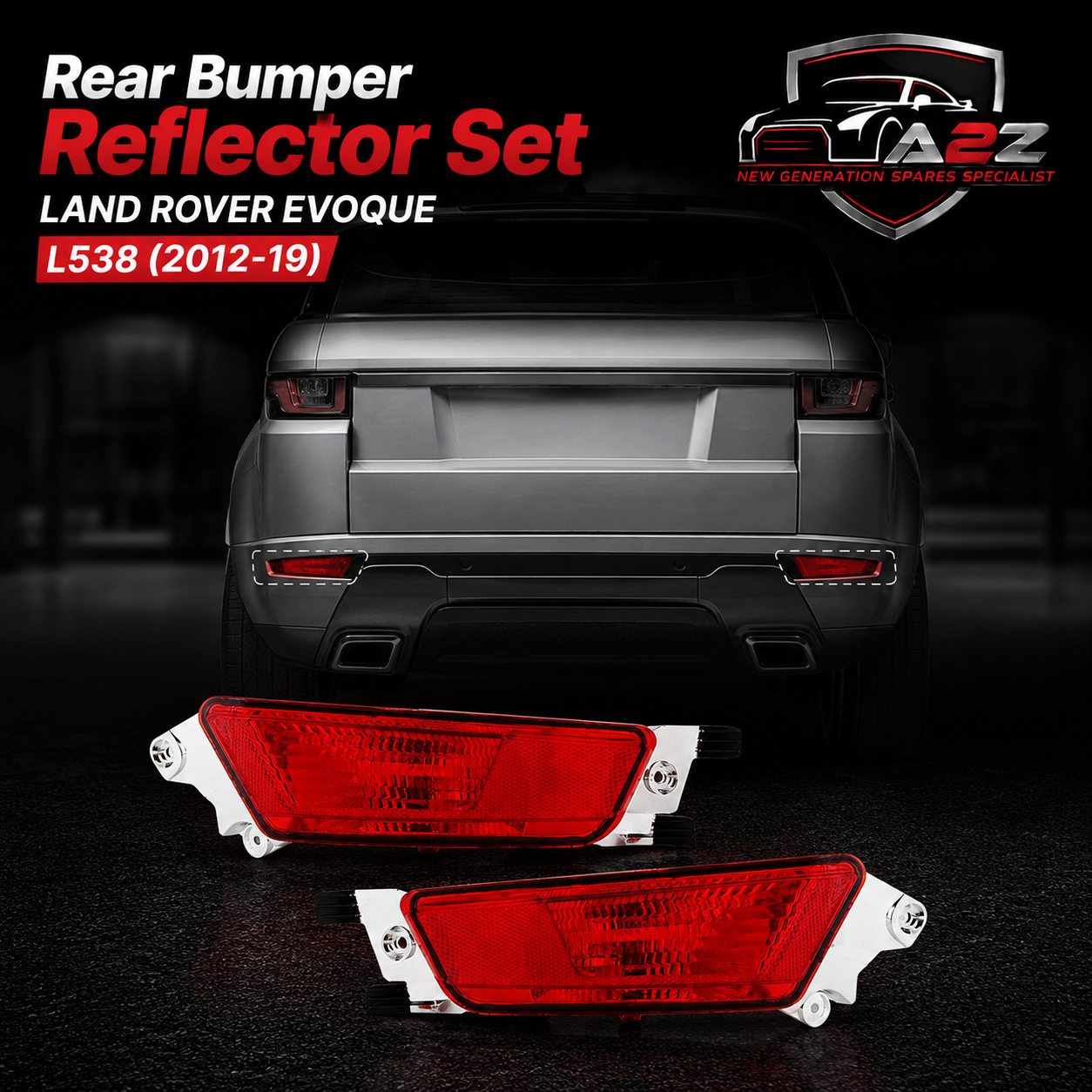Rear Bumper Reflector Compatible With LAND ROVER RANGE ROVER EVOQUE L538 Rear Bumper Reflector Left LR088532 / LR025149 & Right LR088531 / LR025148Tag-RB-01