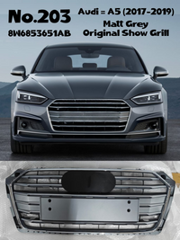 Matt Grey Original Show Grill 8W6853651AB Compatible With Audi A5 (2017-2019) Tag No.203