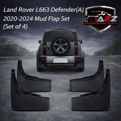 Mud Flaps Set (Set Of 4) Compatible With Land Rover L663 Defender(A) 2020-2024