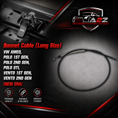 Bonnet Cable (Long Size) NEC4407(A) Compatible With VW AMEO, POLO 1ST GEN, POLO 2ND GEN, POLO GTI, VENTO 1ST GEN, VENTO 2ND GEN (NEW ERA)