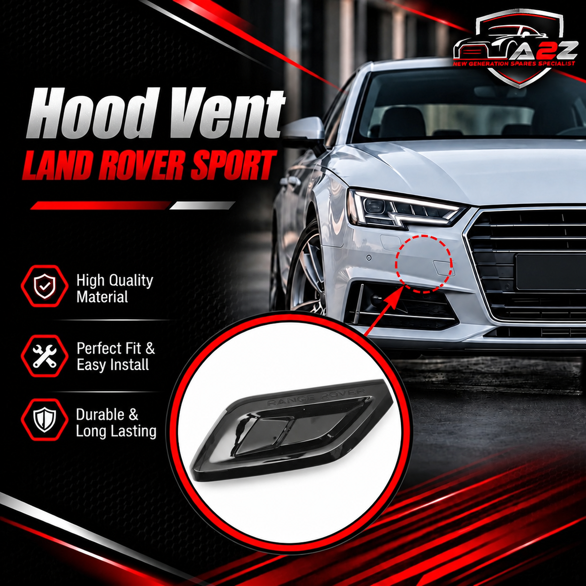 Hood Vent Right LR098756 & Left LR098767 Compatible With LAND ROVER SPORT