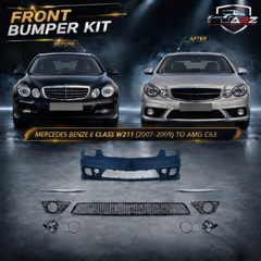A To Z Compatible With Mercedes Benz E Class W211 (2007-2009) Front Bumper Upgrade Convert To Amg C63 Bumper Body Kit With Fog Lamp W211-001 Gc CC-9478 (Shipping Cost Not Included In Price)