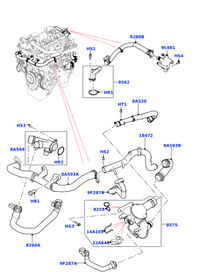Water Hose LR115232 Compatible With Range Rover Evoque (L538)
