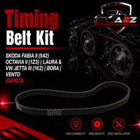 Timing Belt Kit KTB296 038198119A 038198119C 038198119J Compatible With SKODA FABIA II (542) OCTAVIA II (1Z3) | LAURA & VW JETTA III (1K2) | BORA | VENTO (DAYCO)