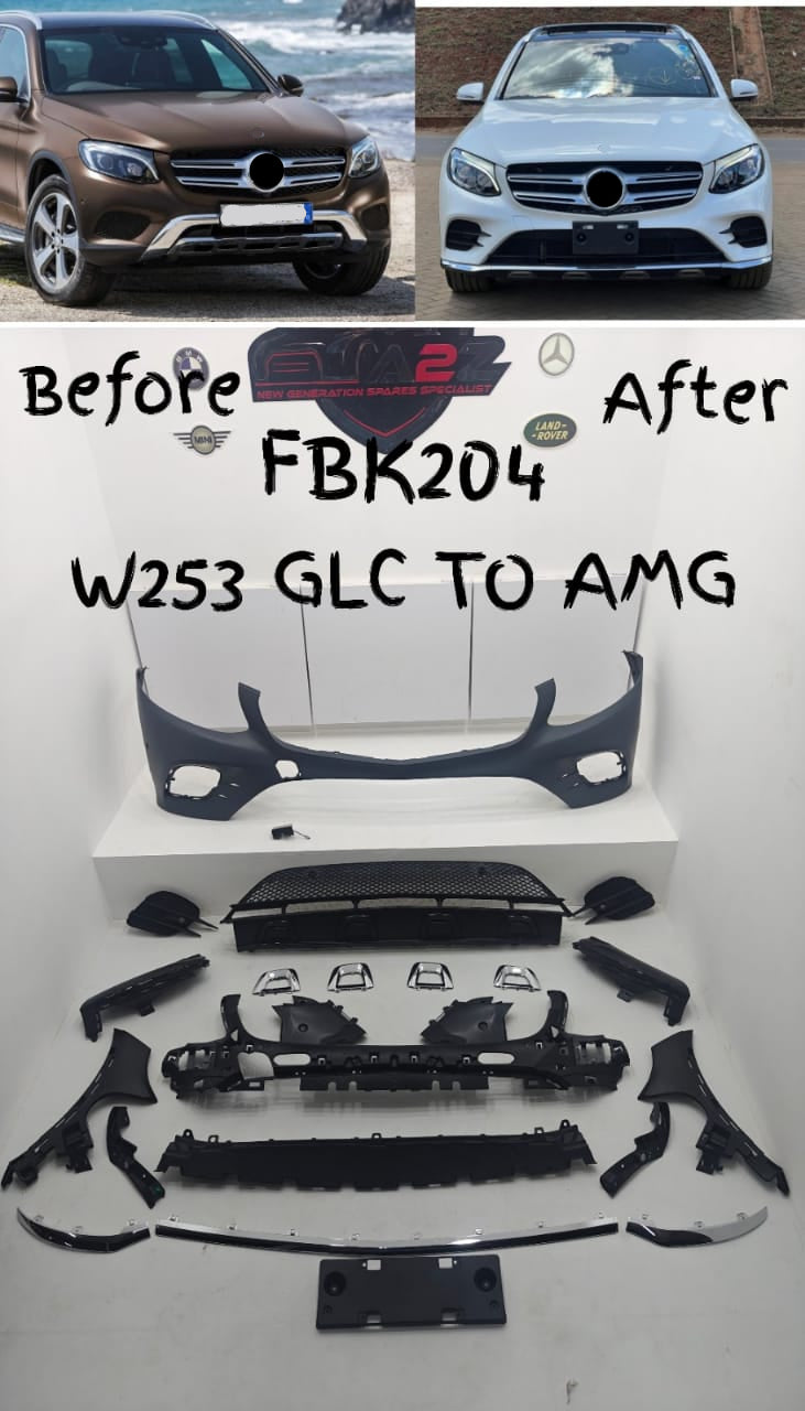 Front Bumper Kit Compatible With Mercedes Benz W253 GLC Upgrade To Mercedes Benz AMG (2016-2019) Tag No.FBK.204 (Shipping Cost Not Included In Price)