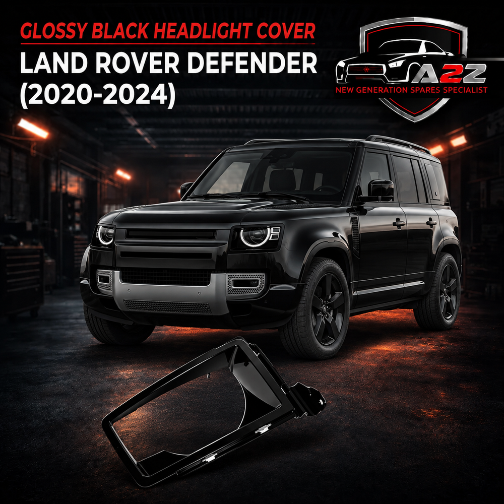 Glossy Black Headlight Cover Left LR132527 & Right LR132525 Compatible With Land Rover Defender (2020-2024) Tag No.51