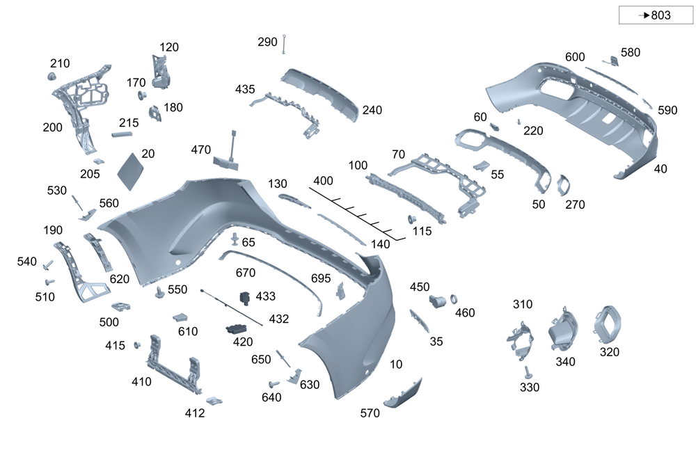 Rear Bumper Chrome Left 1678857405 & Right 1678857505 Compatible With MERCEDES BENZ GLS W167 2020-2022 Tag No.210