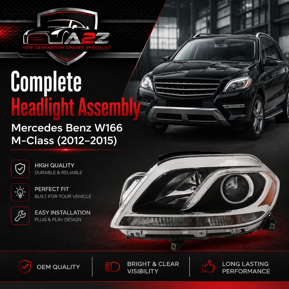 Complete Headlight Set Left 1668206961 & Right 1668207061 Compatible With Mercedes Benz W166 M-Class (2012–2015)