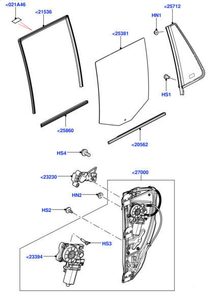 Rear Right Power Window Regulator Without Motor LR060138 Compatible with LAND ROVER FREELANDER 2 (L359) | LR2