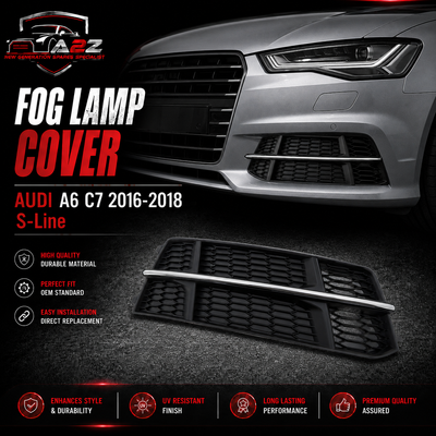 Fog Lamp Cover Fog Lamp Cover Left 4G0807681AN & Right 4G0807682AN 4GD807681A Compatible With AUDI A6 C7 2016-2018 Tag-FC-37