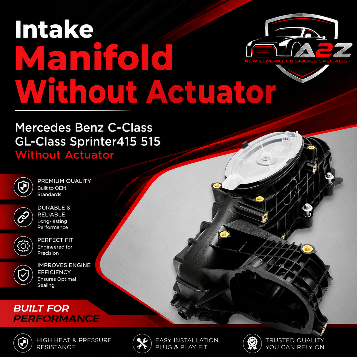 Intake Manifold A6510900037 A6510903037 Without Actuator Compatible With Mercedes Benz C-Class GL-Class Sprinter415 515