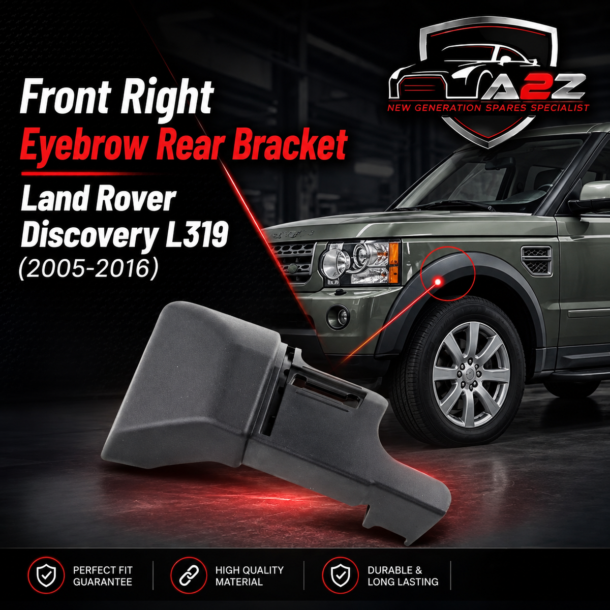 Front Right Eyebrow Rear Bracket LR010635 Compatible With Land Rover Discovery (L319) (2005-2016) Tag No.178
